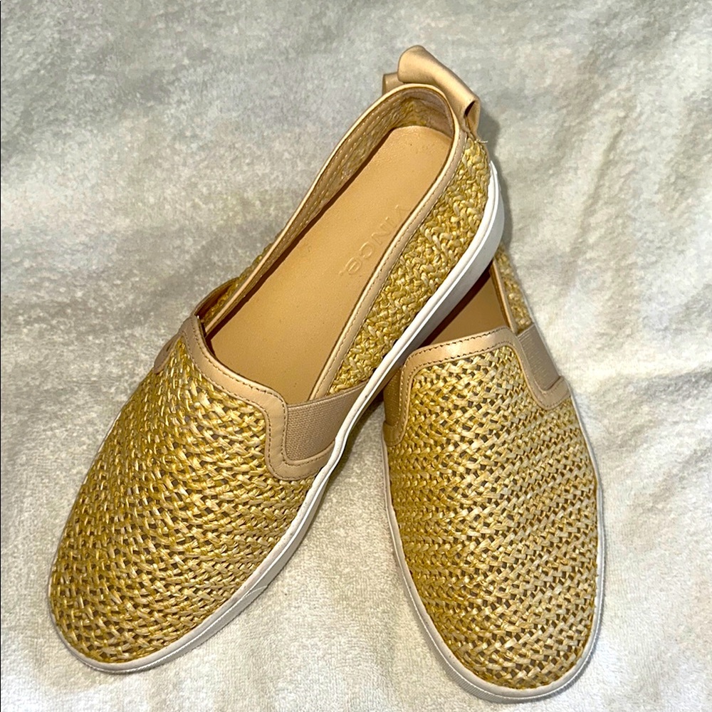 Vince Natural Blair Raffia Loafers Slip-On Flats